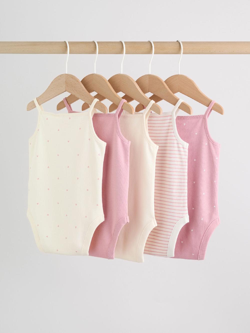 seraphine Pink Vest Baby Bodysuits 5 Pack