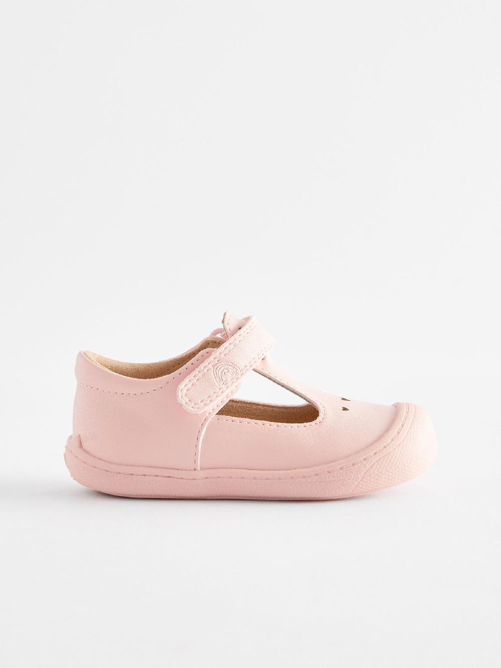 seraphine Pink Wide Fit (G) Crawler T-Bar Shoes
