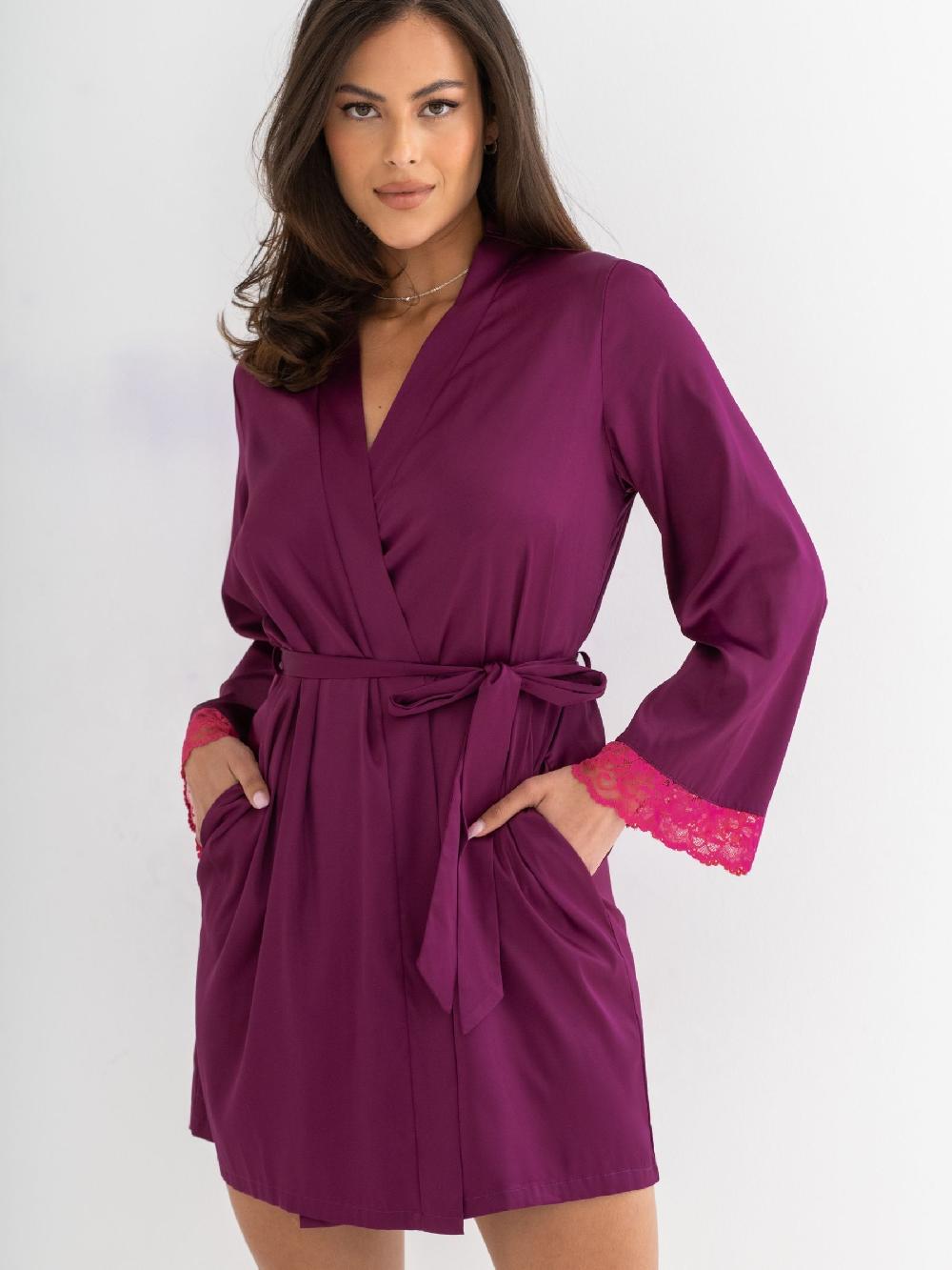 seraphine Pour Moi Purple Dusk Short Dressing Gown