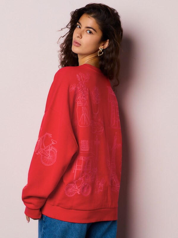 Seraphine Red Embroidered Sweatshirt