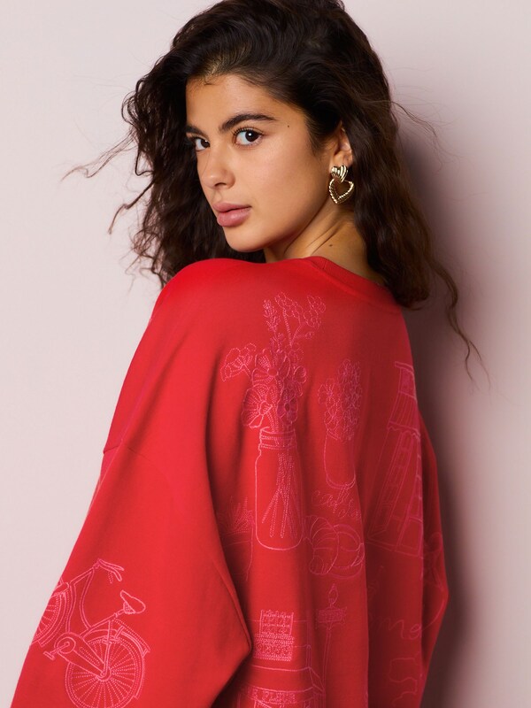 Seraphine Red Embroidered Sweatshirt
