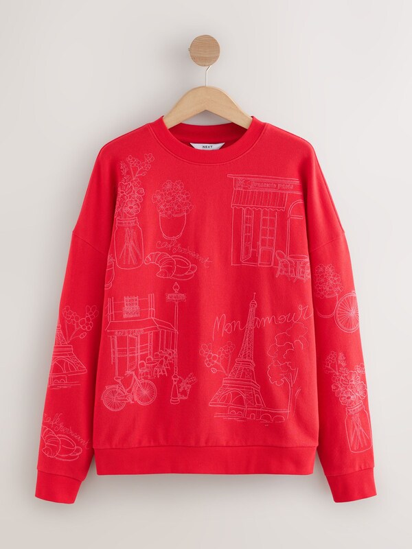 Seraphine Red Embroidered Sweatshirt