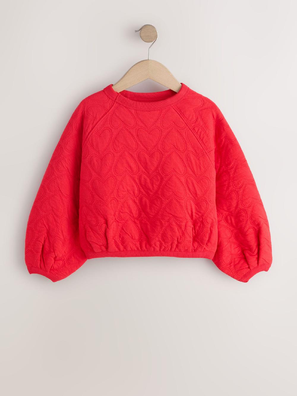 seraphine Red Heart Quilted Sweatshirt (3-16yrs)