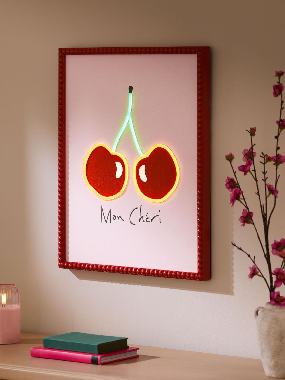 seraphine Red Mon Cheri Light Up Wall Art