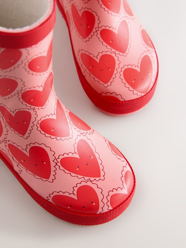 Seraphine Red/Pink Heart Handle Wellies