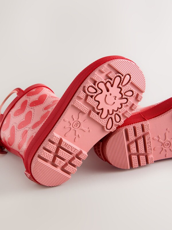 Seraphine Red/Pink Heart Handle Wellies