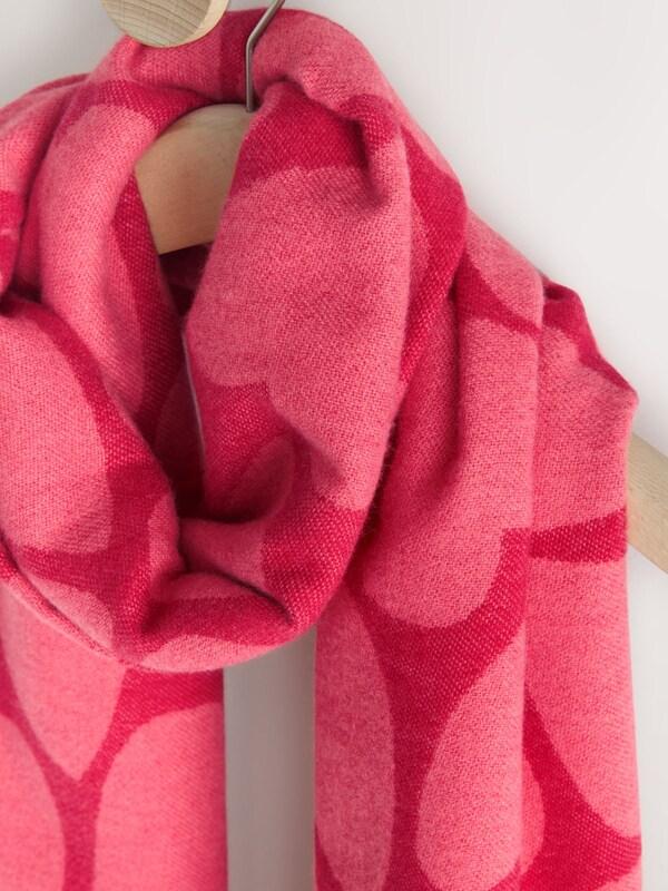 Seraphine Red/Pink Heart Print Midweight Scarf