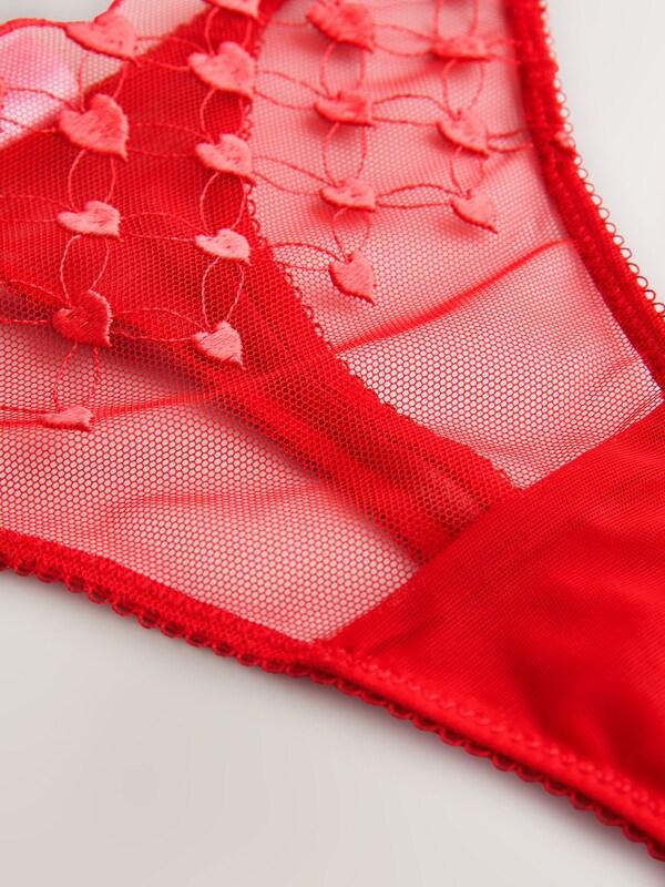 Seraphine Red Premium Swiss Heart Embroidery Thong