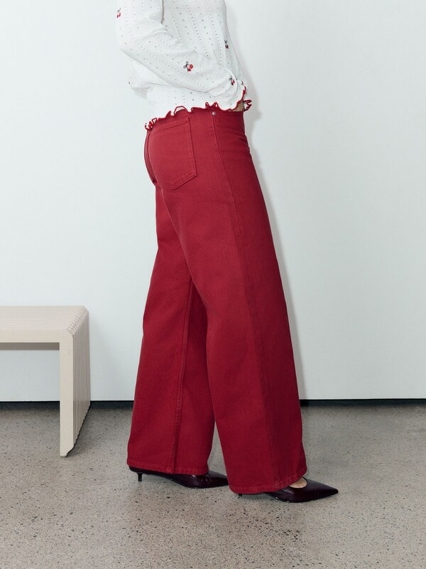 Seraphine Red Wide Leg Jeans