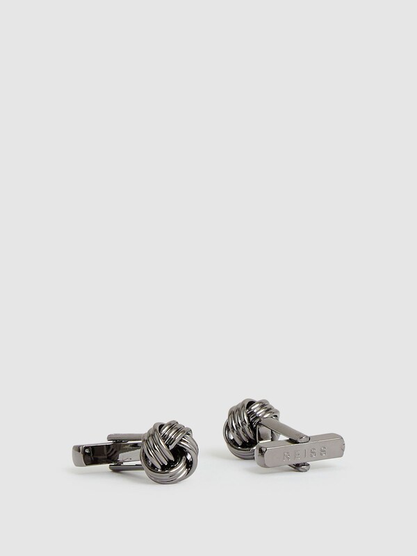 Seraphine Reiss Gunmetal Callum Knot Cufflinks