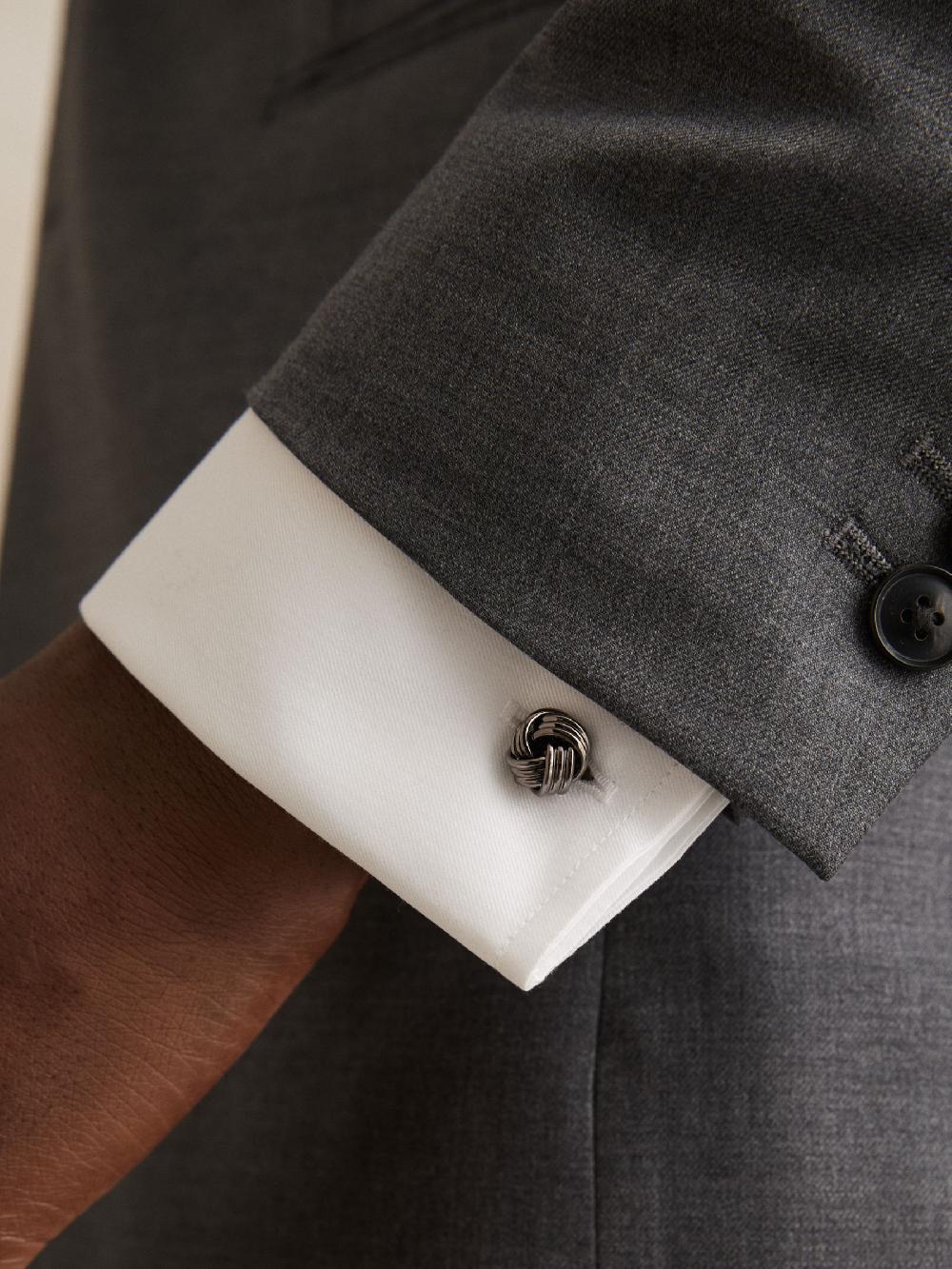 seraphine Reiss Gunmetal Callum Knot Cufflinks