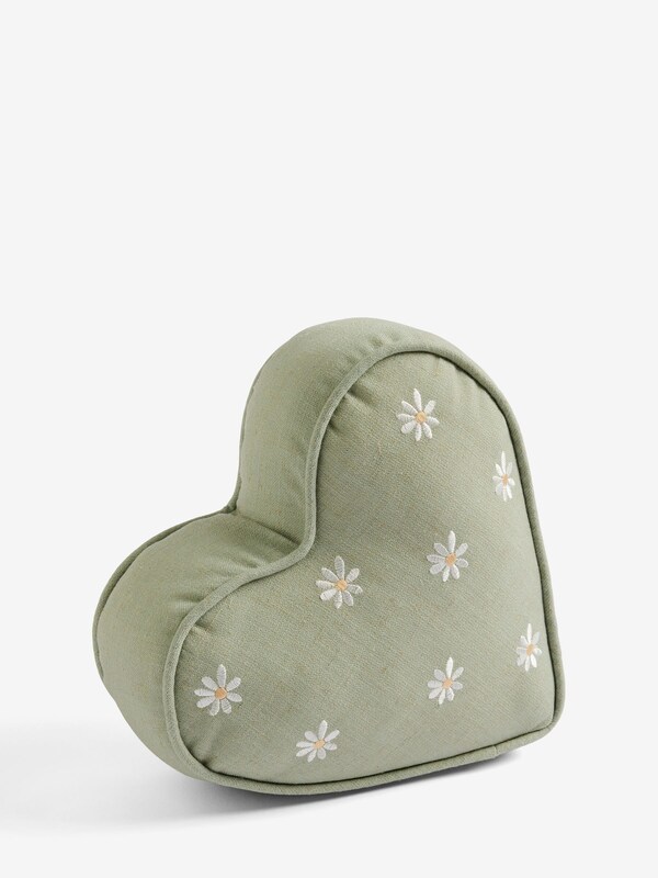 Seraphine Sage Green Daisy Heart Doorstop