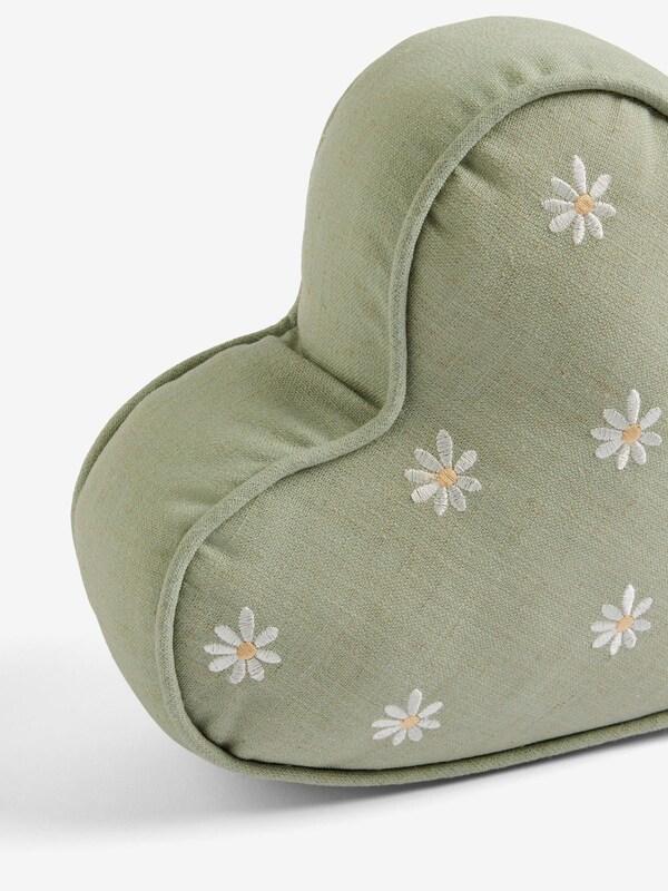 Seraphine Sage Green Daisy Heart Doorstop