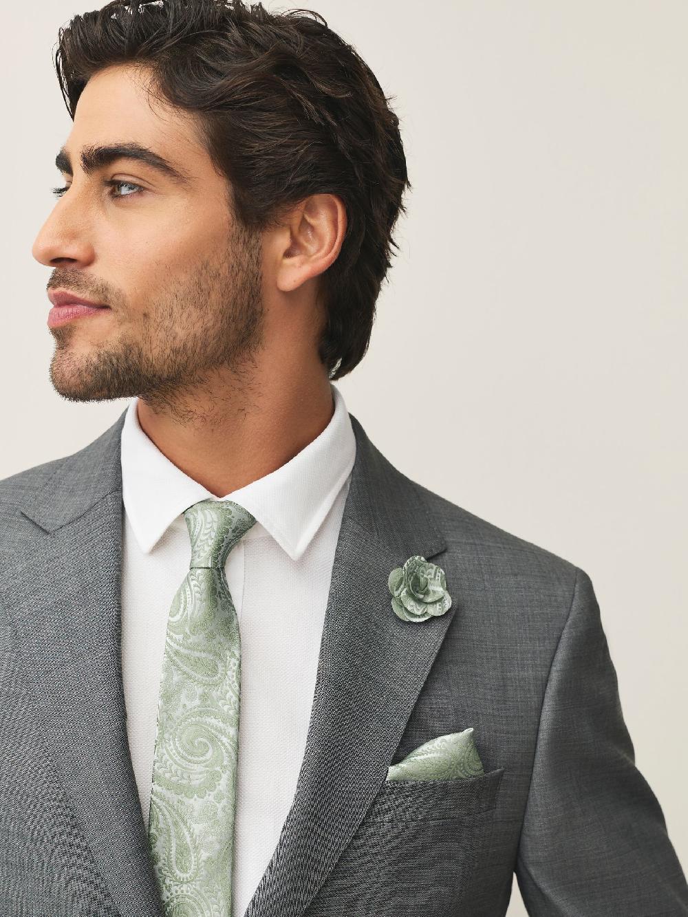 seraphine Sage Green Tie Pocket Square and Pin Set