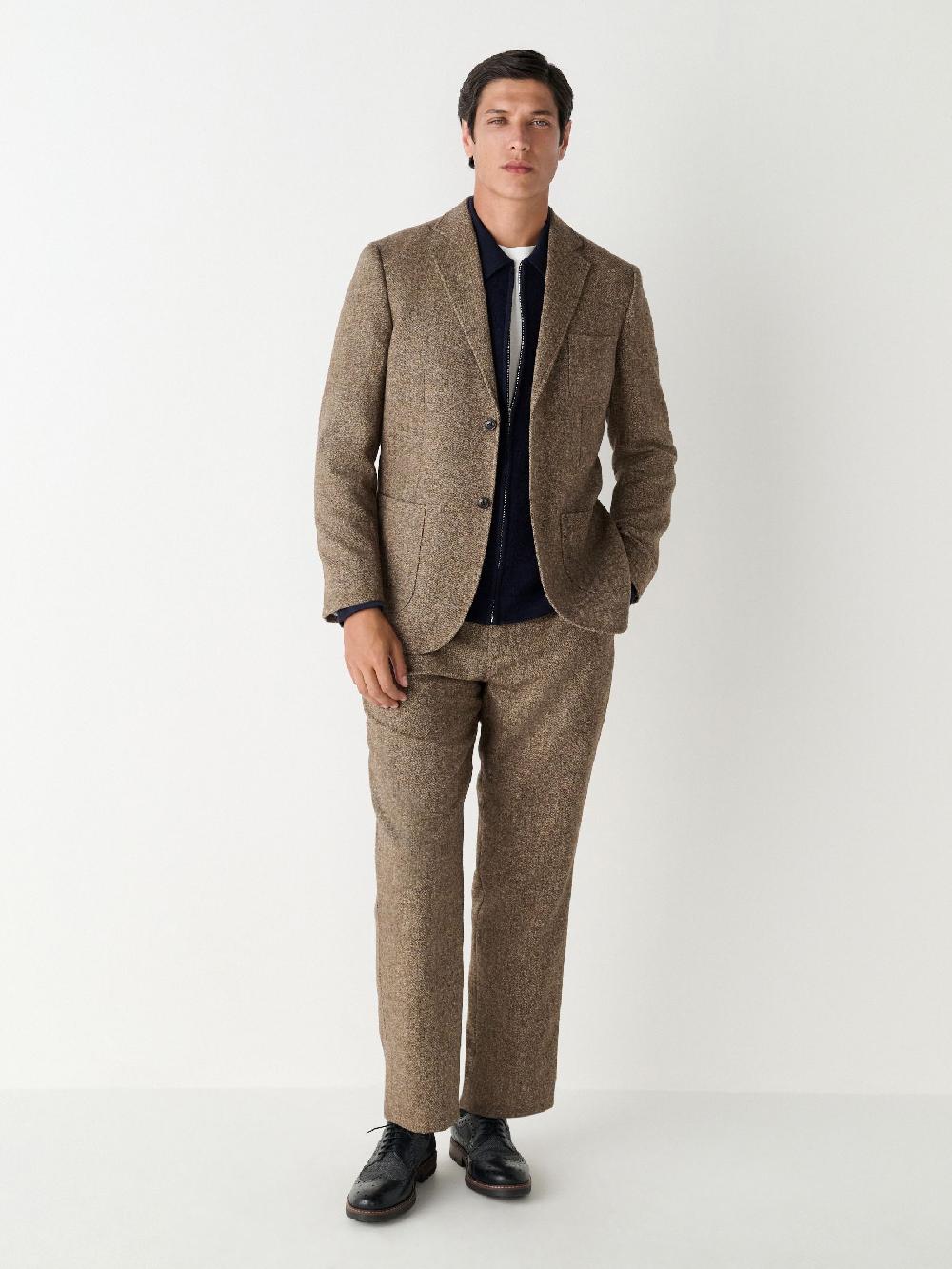 seraphine Sand Relaxed Fit Wool Blend Suit Jacket