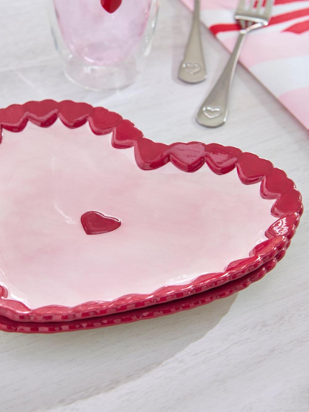 seraphine Set of 2 Pink Heart Side Plates