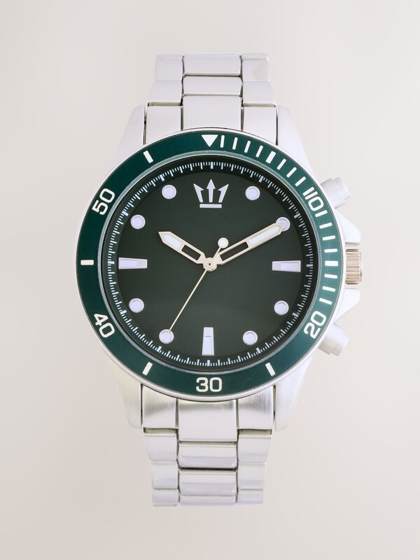 Seraphine Silver/Dark Green Border Bracelet Watch