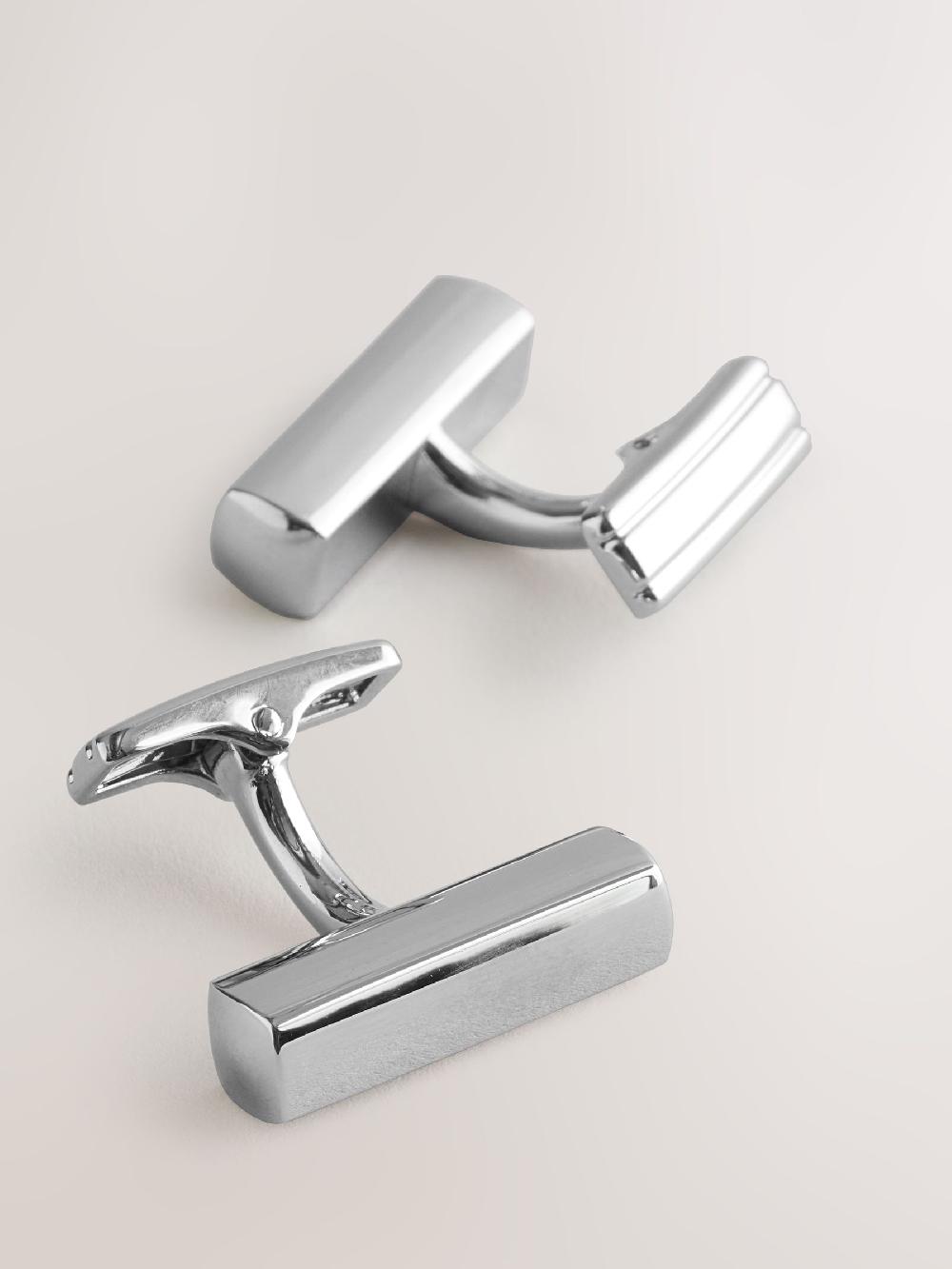 seraphine Silver Tone Bar Cufflinks