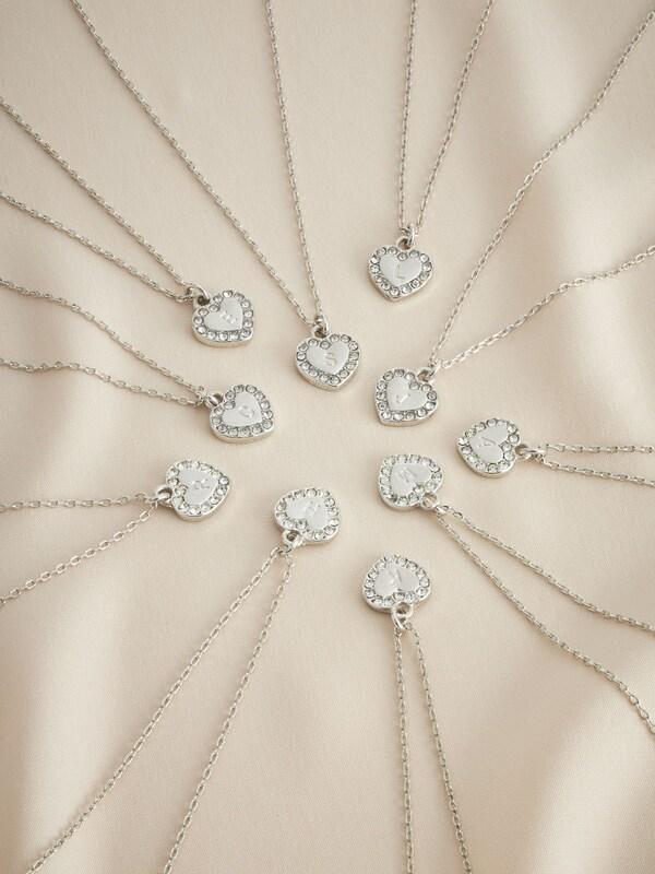 Seraphine Silver Tone Heart Initial Necklace