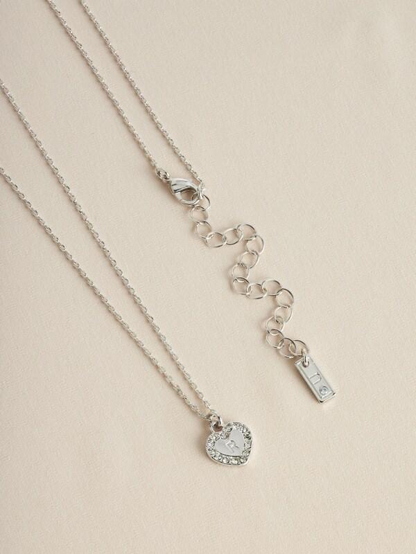 Seraphine Silver Tone Heart Initial Necklace