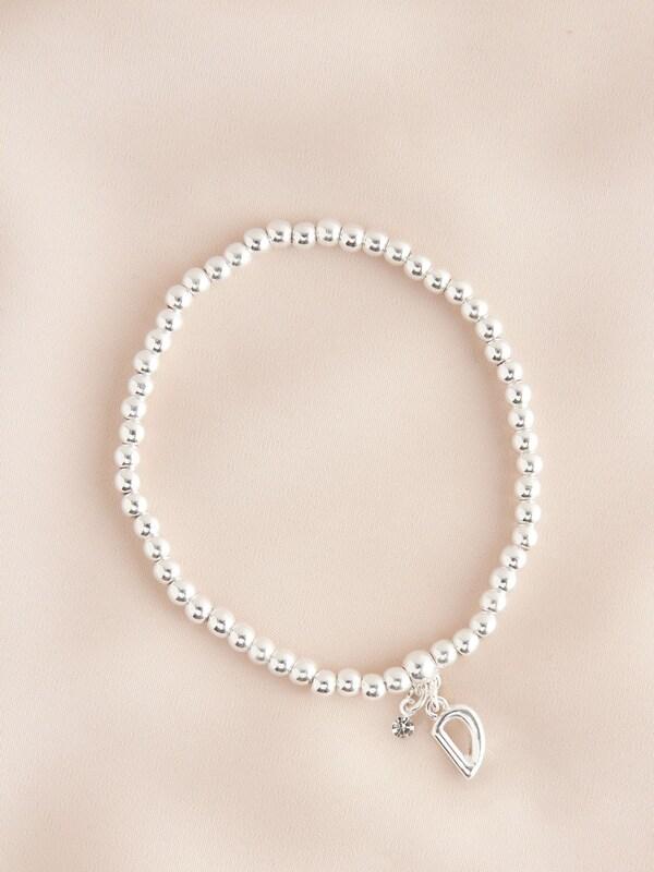 Seraphine Silver Tone Initial Stretch Bracelet