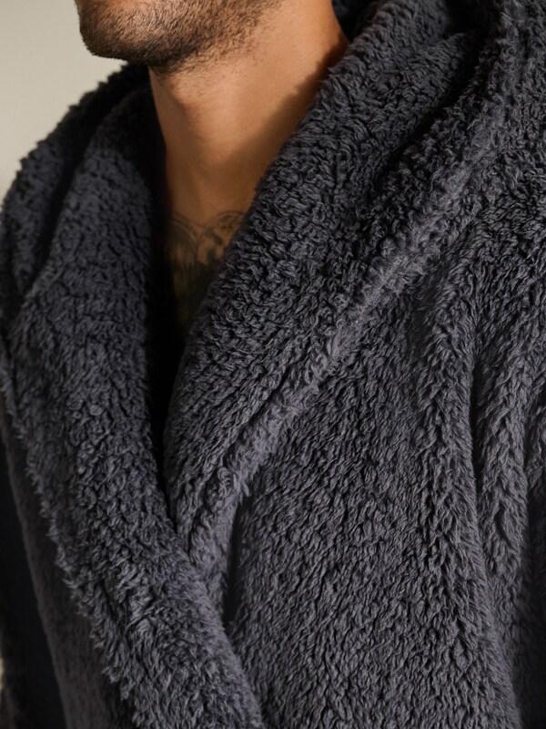 Seraphine Slate Grey Borg Dressing Gown