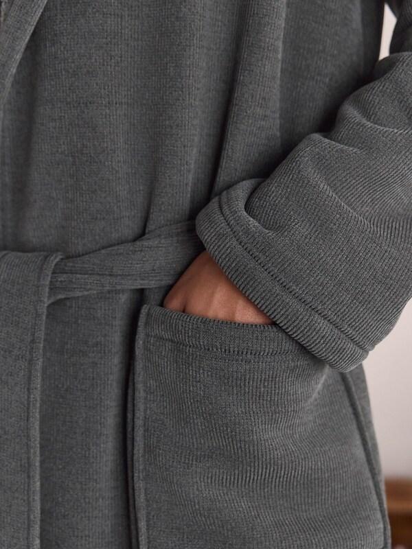 Seraphine Slate Grey Corded Textured Dressing Gown
