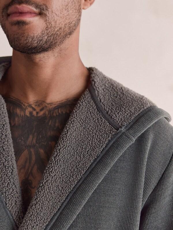 Seraphine Slate Grey Corded Textured Dressing Gown