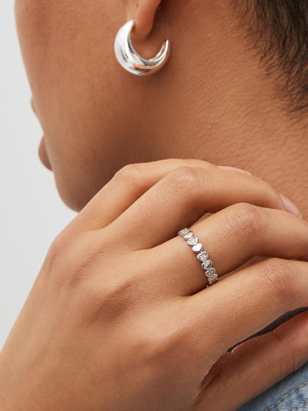 seraphine Sterling Silver Heart Sparkle Ring