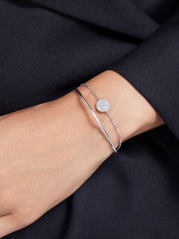 Seraphine Swarovski Silver Tone Crystal Bangles