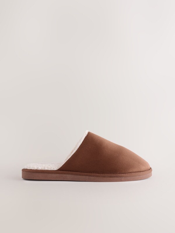 Seraphine Tan Brown Microsuede Mule Slippers