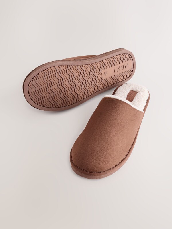 Seraphine Tan Brown Microsuede Mule Slippers