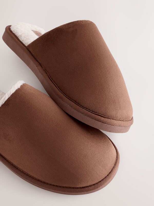 Seraphine Tan Brown Microsuede Mule Slippers