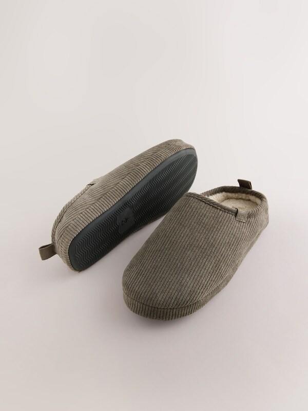 Seraphine Taupe Cord Mule Slippers