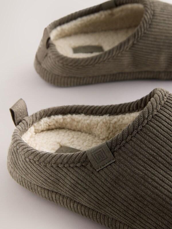 Seraphine Taupe Cord Mule Slippers