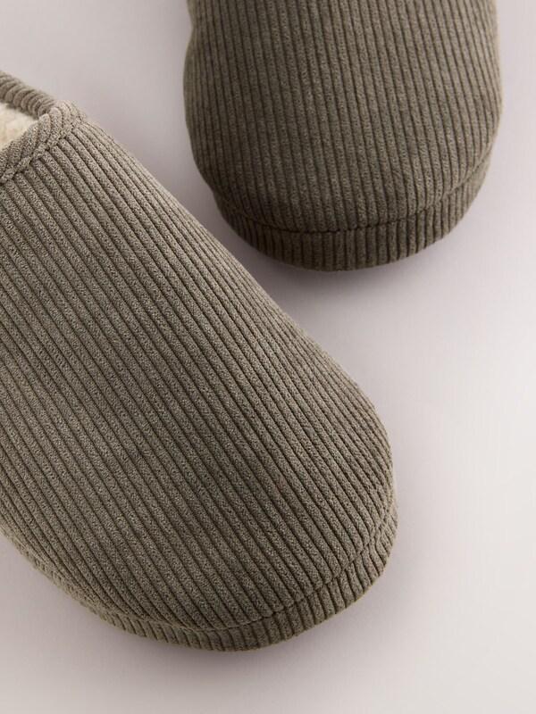 Seraphine Taupe Cord Mule Slippers