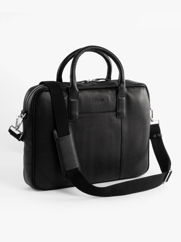 Seraphine Totes Black Genuine Leather Laptop Bag