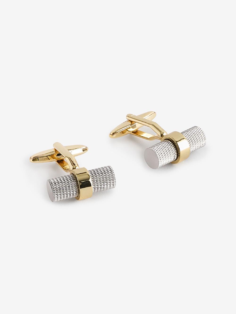 seraphine Two Tone Textured Barrell Cufflink