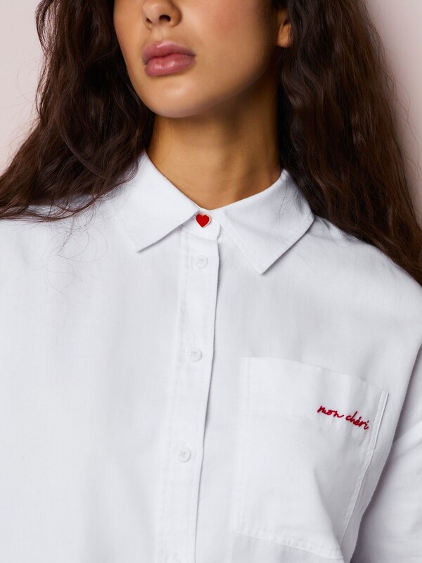 Seraphine White Casual Long Sleeve Cropped Shirt