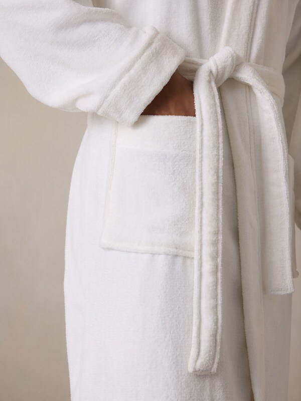 Seraphine White Cotton Towelling Dressing Gown