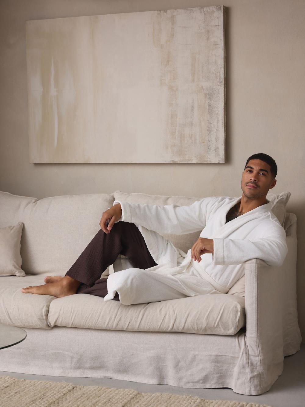 seraphine White Cotton Towelling Dressing Gown