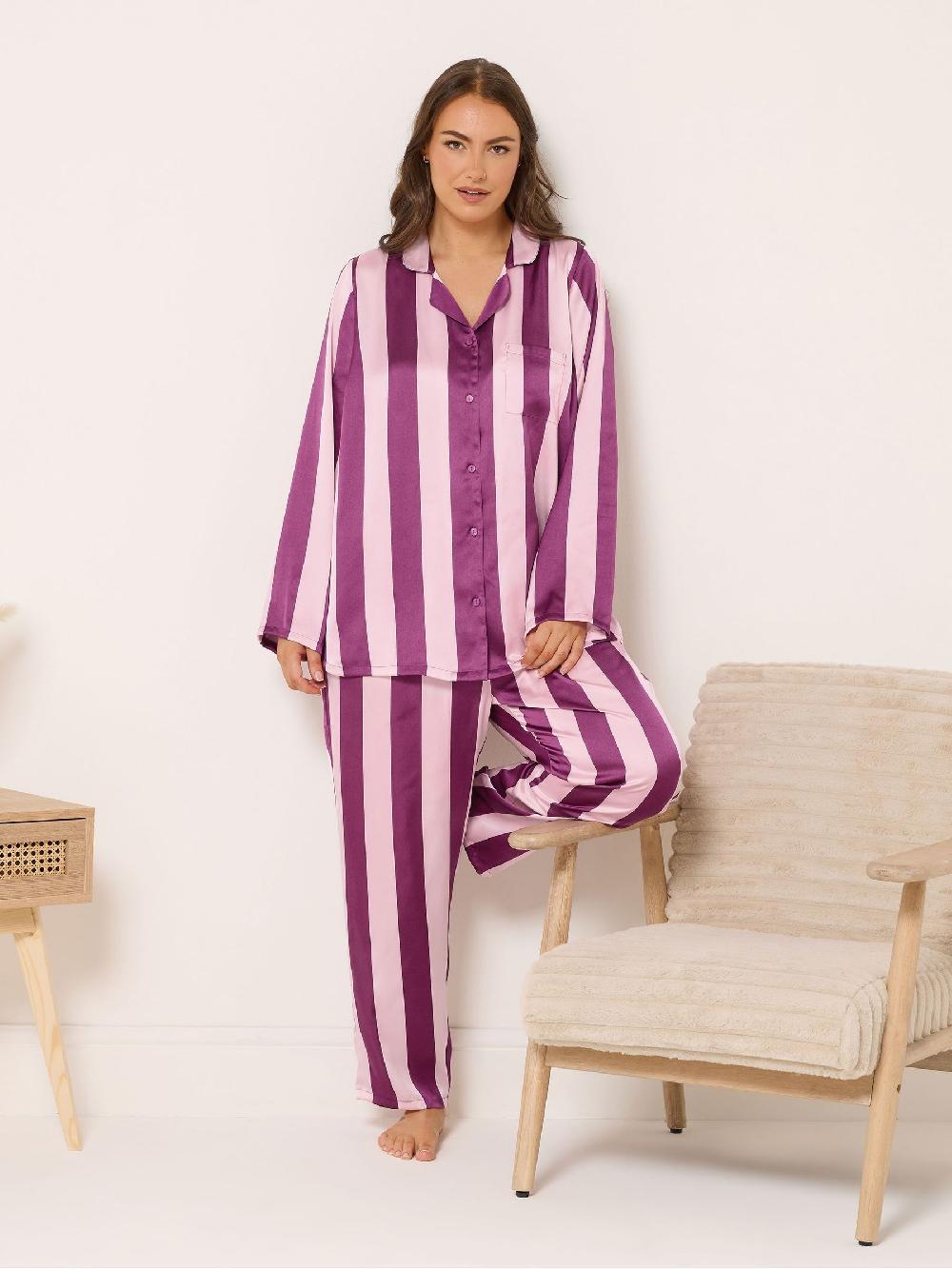 seraphine Yours Curve Red Satin Pyjamas Set