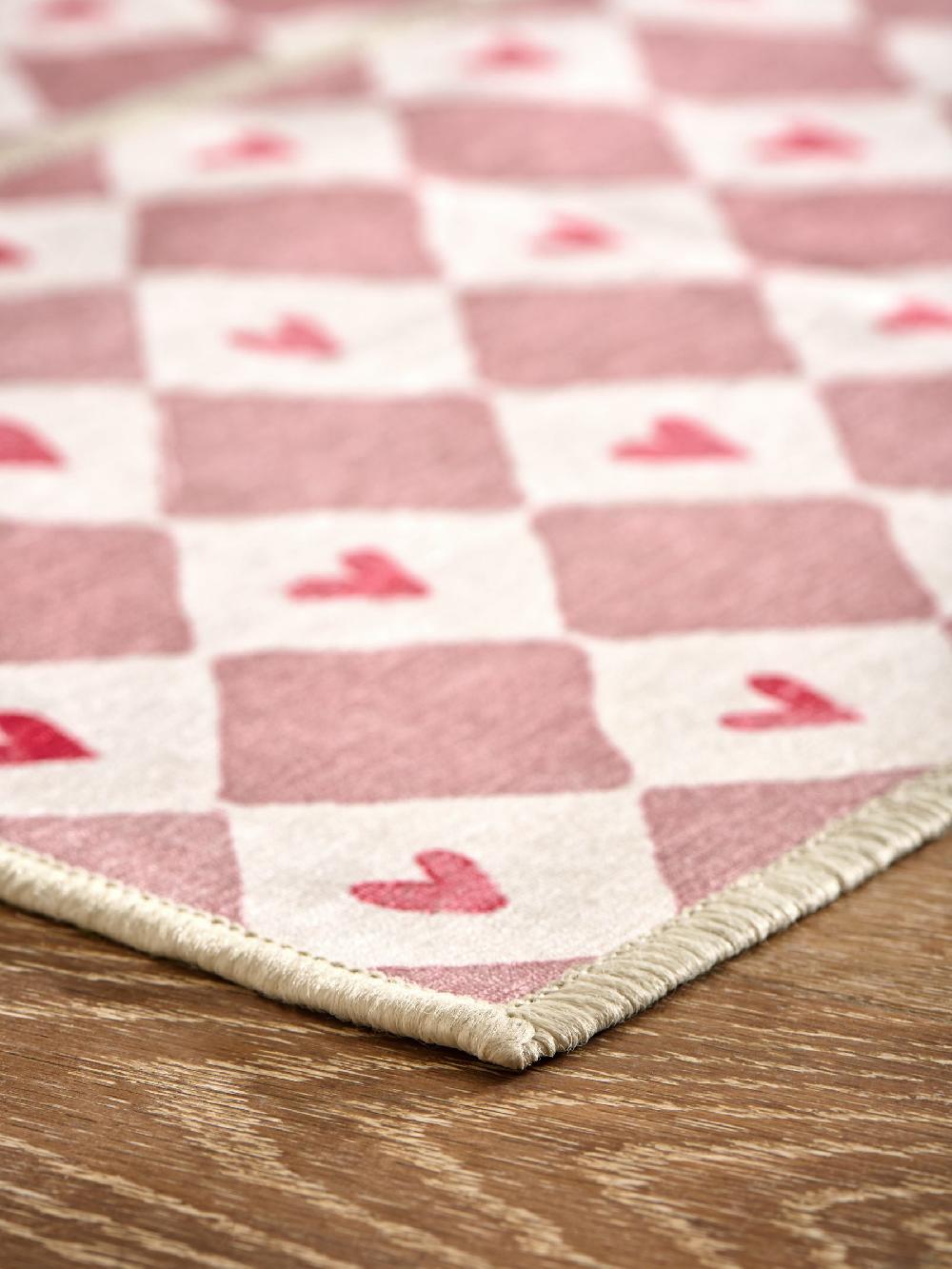 seraphine Set of 2 Natural Washable Heart Print Doormats