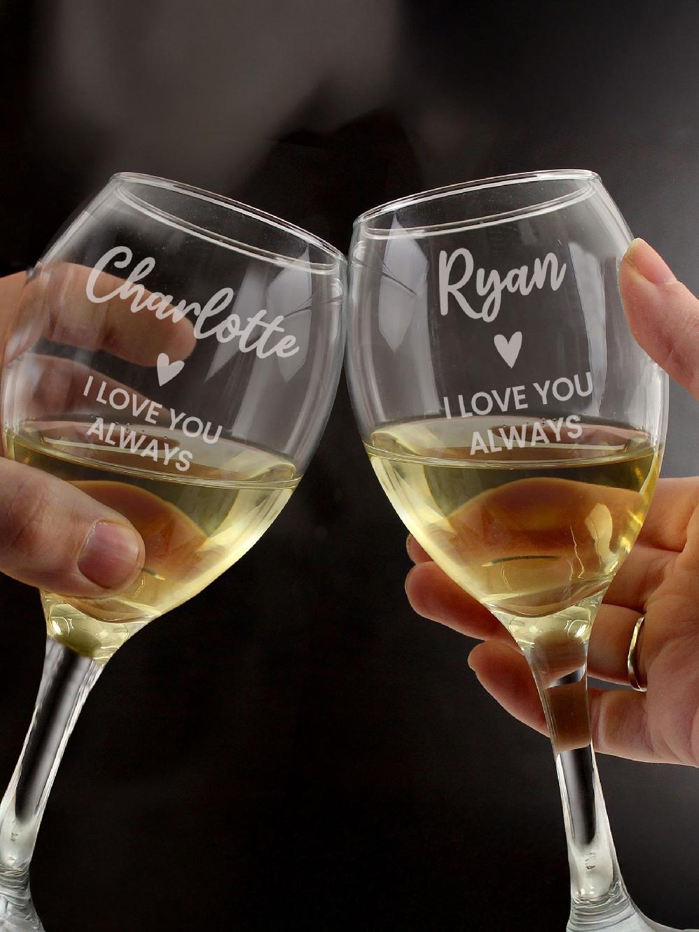 seraphine Set of 2 Personalised Wine Glasses by PMC