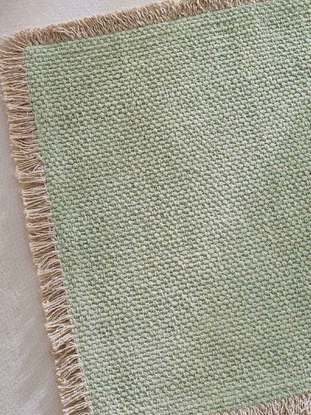seraphine Set of 4 Sage Green Fringe Edge Placemats