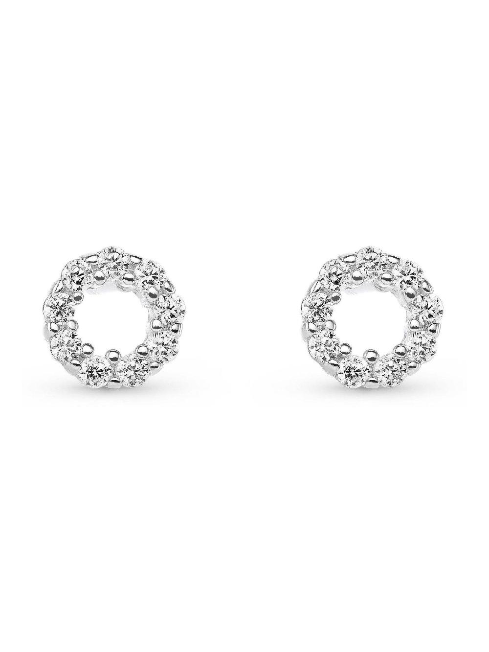 Seraphine Silver Cubic Zirconia Circle Stud Earrings