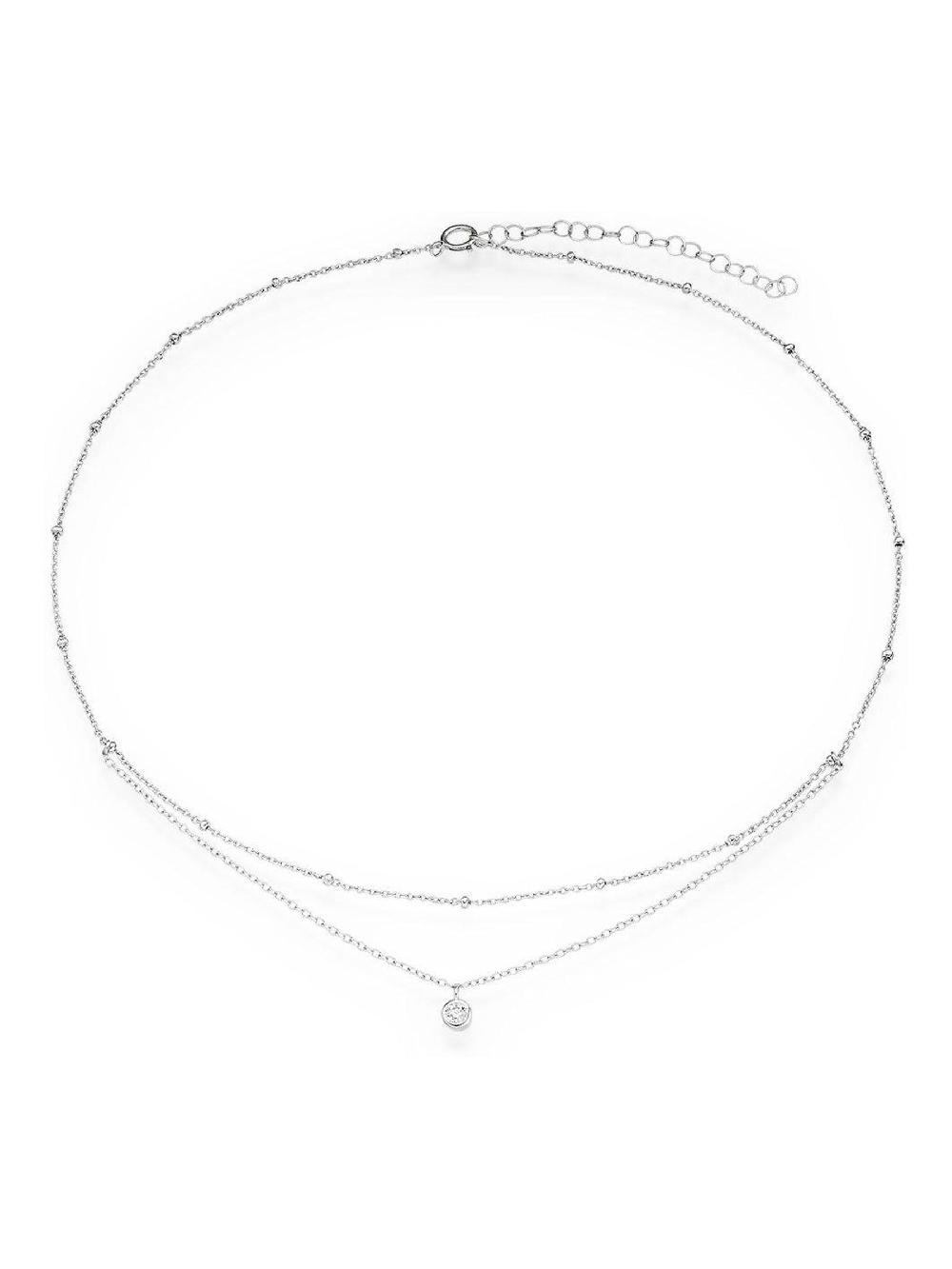 seraphine Silver Silver Cubic Zirconia Choker Necklace