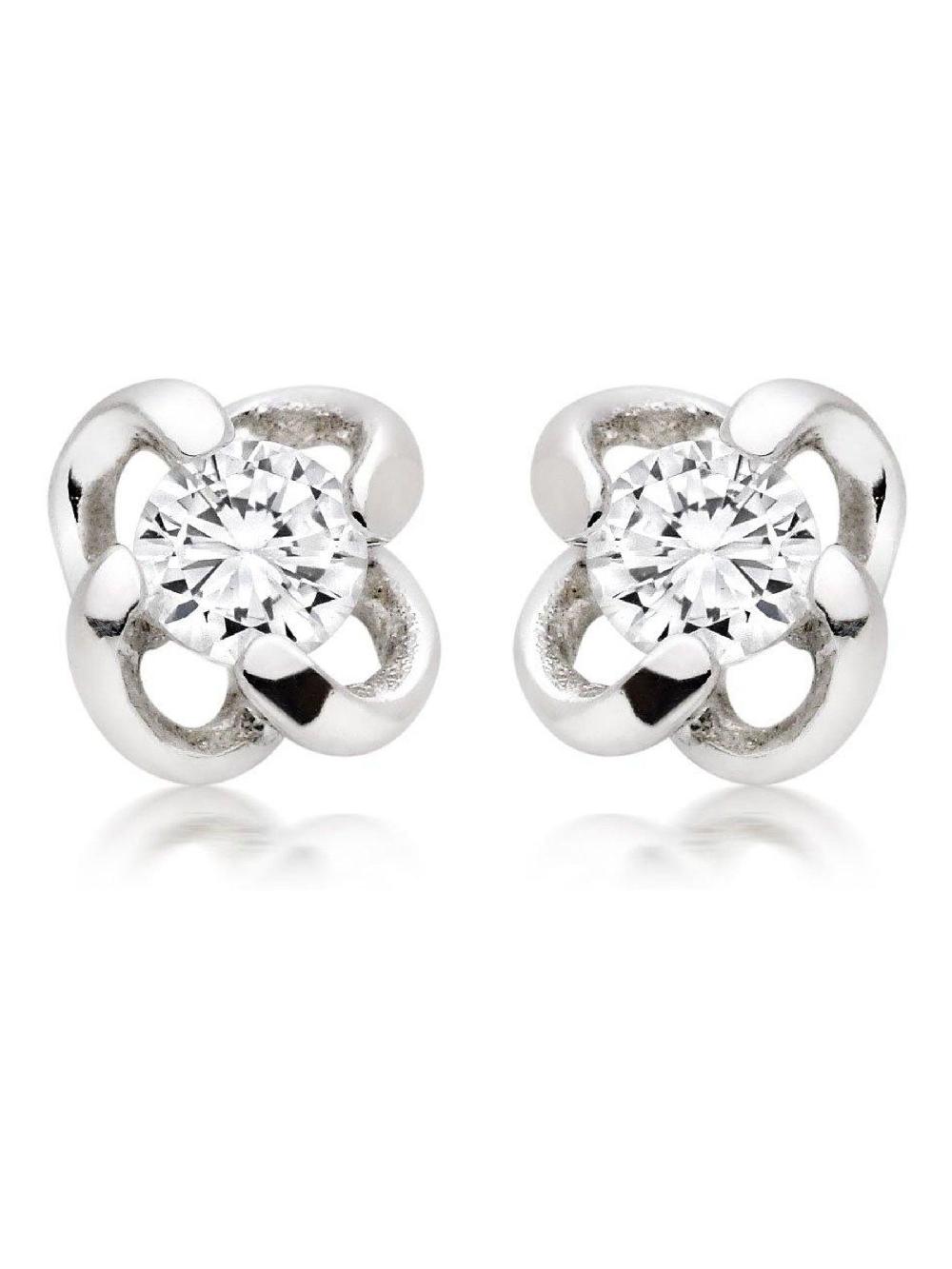 seraphine Silver Sterling Silver Cubic Zirconia Twist Stud Earrings