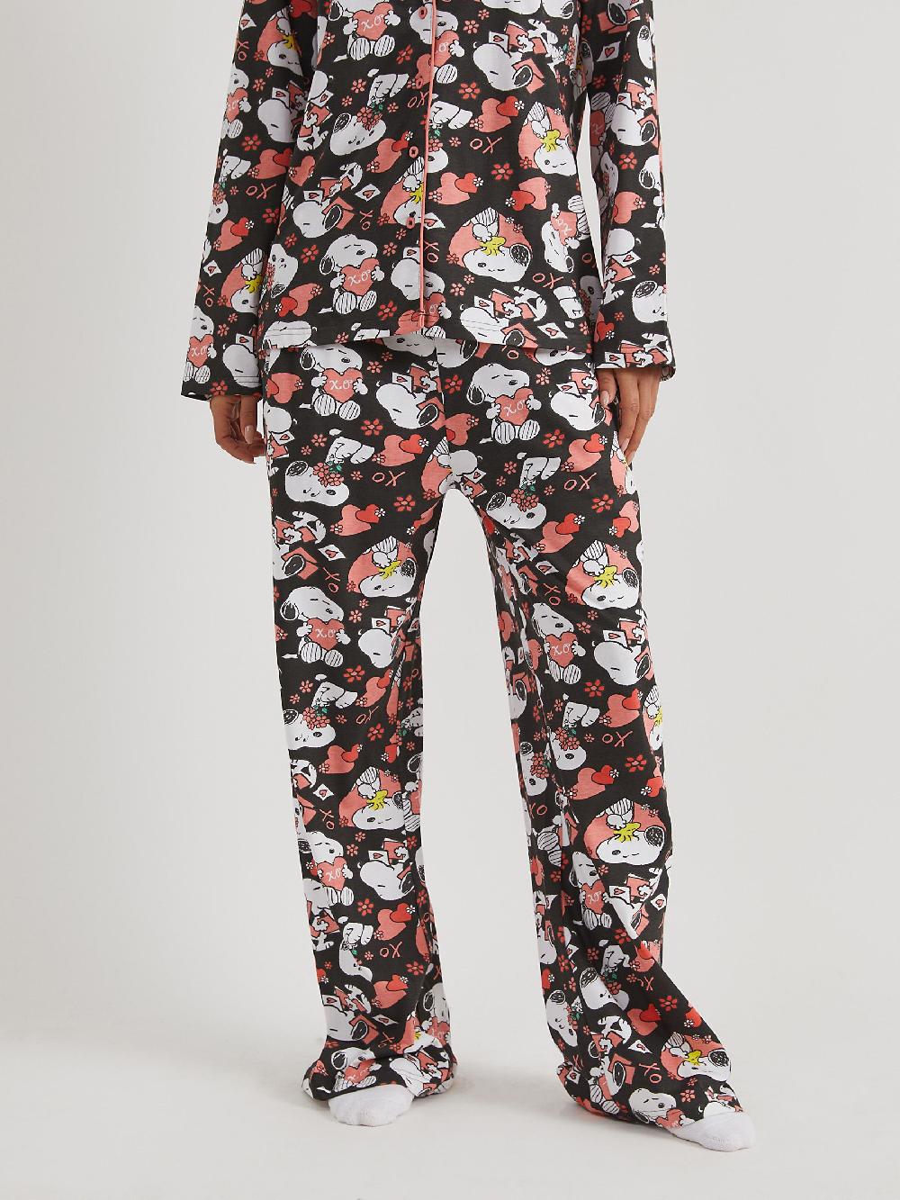 seraphine Skinnydip Black Peanuts Snoopy Love Pyjamas Set