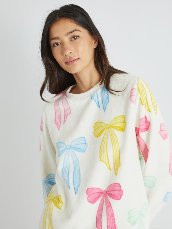 Seraphine Skinnydip Pink Multicolour Bow Twosie Fleece Pyjamas Set